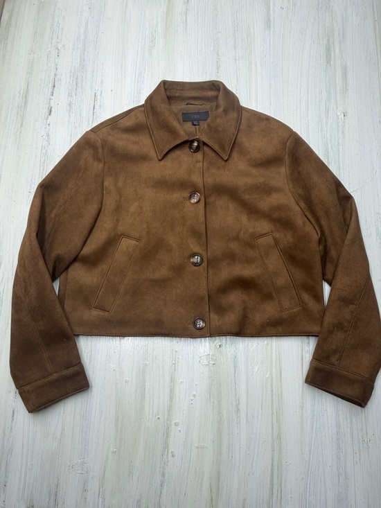 Zara Jackets & Blazers - Zara Cropped Faux Suede Jacket in Tobacco Brown Sz L